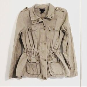 Red Snap Tan Zip Up Field Utility Jacket